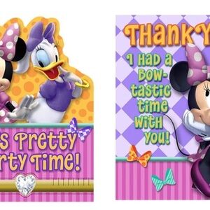 Disney Minnie and Daisy Party Invitations - Pink and Purple